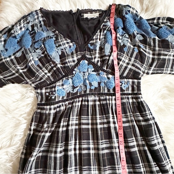 Anthropologie Sarah Plaid Embroidered Tunic NWOT Size 8 - Picture 10 of 12
